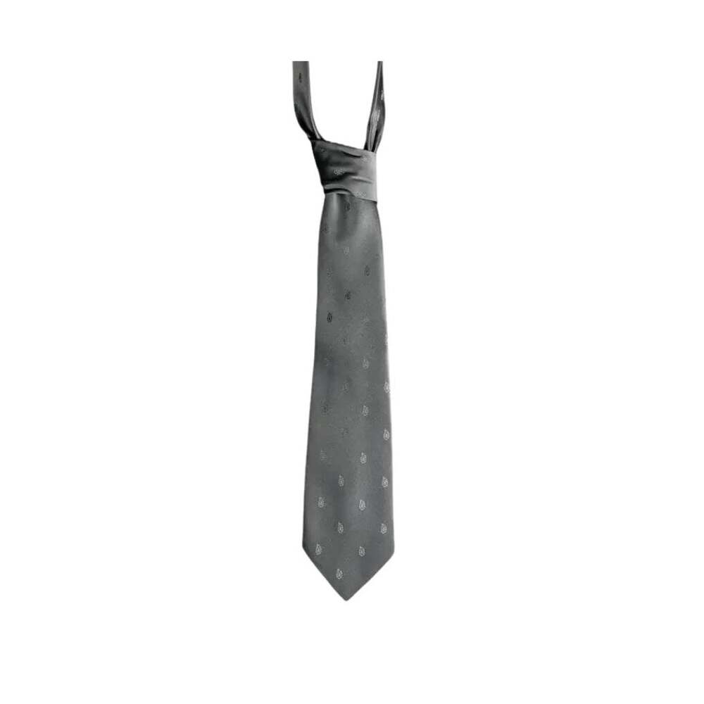 Vintage Lilly Daché Gray Paisley Silk Necktie Made USA Old Money Tie